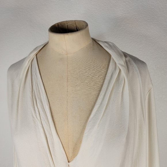 Helmut Lang Sz M Foldover Drape Blouse Faux Wrap E07HW504 - Picture 3 of 10